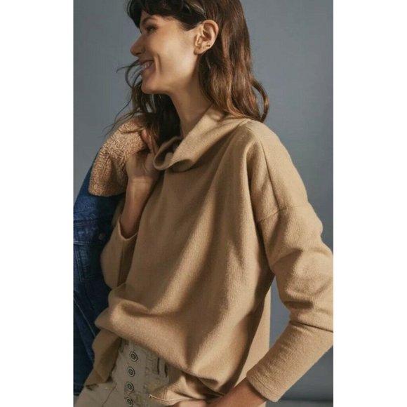 Anthropologie Tops - ANTHROPOLOGIE Theresa Tunic Top Neutral Camel Size XS Soft & Cozy $88 NWT